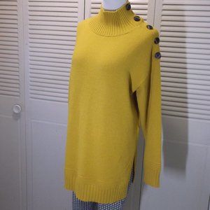 COPY - Anthropologie Yellow side but'n moc neck Sweater M